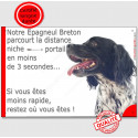 Epagneul Breton, plaque "distance Niche - Portail" 24 cm 3SEC