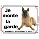 Malinois Couché plaque "Je Monte la Garde" 16 cm LUXE
