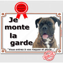 Boxer, plaque portail "Je Monte la Garde" 2 tailles LUX D