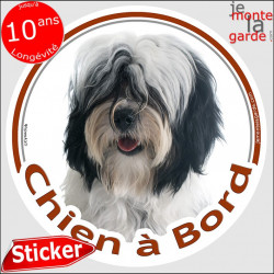 Terrier du Tibet, sticker voiture "Chien à Bord" 2 tailles