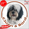 Terrier du Tibet, sticker voiture "Chien à Bord" 2 tailles