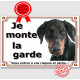 Dobermann Noir et Feu Tête, Plaque portail Je Monte la Garde, panneau affiche pancarte, risques périls attention au chien