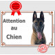 Berger Belge Malinois Tête, plaque "Attention au Chien" pancarte panneau photo race