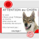 Chien-Loup Tchèque, pllaque portail "Attention au Chien, Jetez Vous au Sol" pancarte panneau humour drôle photo