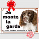 Springer Tête, Plaque portail "Je monte la garde, risque péril" panneau, affiche pancarte photo springeur attention au chien
