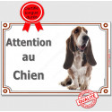 Basset Hound, plaque portail "Attention au Chien" 2 tailles LUX D