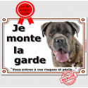Cane Corso bringé, plaque portail "Je Monte la Garde" 2 tailles LUX D