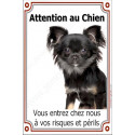 Chihuahua, plaque "Attention au Chien" verticale 24 cm VL