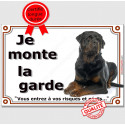 Rottweiler Couché, plaque "Je Monte la Garde" 2 tailles LUX C