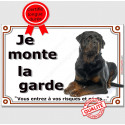 Rottweiler Couché, plaque portail "Je Monte la Garde" 2 tailles LUX D
