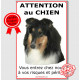 Colley Tricolore, Panneau "Attention au Chien" affiche plaque photo pancarte race