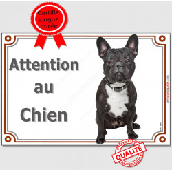 Bouledogue Français, plaque "Attention au Chien" 2 Tailles C