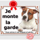 American-Staff Fauve, Plaque Je Monte la Garde, panneau pancarte affiche, amstaff, am, staff, risques périls attention au chien