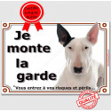 Bull Terrier, plaque portail "Je Monte la Garde" 2 tailles LUX D