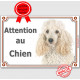 Caniche Blanc Tête, Plaque portail "Attention au chien" panneau affiche pancarte photo