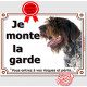 Griffon Korthals Tête, plaque portail "Je Monte la Garde, risques et périls" pancarte panneau Khortal attention au chien photo