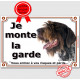 Griffon Korthals Tête, plaque portail "Je Monte la Garde, risques et périls" pancarte panneau Khortal attention au chien photo