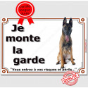 Malinois Assis, plaque portail "Je Monte la Garde" 2 tailles LUX D