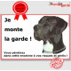 Danois Noir, pancarte portail Dogue Allemand "Je monte la garde, risques et périls" attention au chien photo