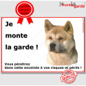 Akita Inu, plaque "Je Monte la Garde" 32 cm ECO C