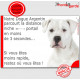Dogue Argentin Tête, Plaque Portail humour distance niche-portail 3 secondes, pancarte, affiche panneau drôle attention au chien