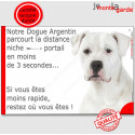 Dogue Argentin, plaque "parcourt distance Niche - Portail" 24 cm
