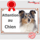 Bergers des Shetlands Merle Tête, Plaque portail Attention au Chien, panneau affiche pancarte photo race