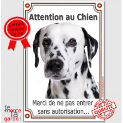 Dalmatien, plaque verticale "Attention au Chien" portail 24 cm VL