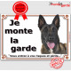Berger Belge Malinois Tête, plaque "Je Monte la Garde, risques et périls" panneau pancarte photo