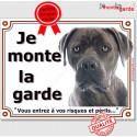 Cane Corso, plaque "Je Monte la Garde" 2 tailles LUX D