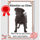 Labrador Noir, Plaque Portail Verticale "Attention au chien, interdit sans autorisation" pancarte affiche panneau photo
