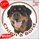 Rottweiler, disque autocollant "Chien à Bord" 14 cm