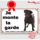 Labrador Noir, Plaque portail Je monte la Garde, panneau pancarte risques périls Attention au Chien photo