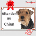 Welsh Terrier, plaque portail "Attention au Chien" 2 tailles LUX D