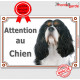 Cavalier King Charles tricolore Tête, plaque portail "Attention au Chien" pancarte panneau 3 couleurs photo