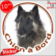 Berger Belge Tervuren, sticker autocollant rond "Chien à Bord" 14 cm, adhésif voiture Tervuren photo