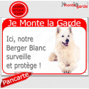 Berger Blanc, plaque rouge "Je Monte la Garde" 24 cm RED