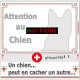 Dogue Argentin sympa Assis, Pluriel pour plaque portail "Attention au Chien" panneau affiche pancarte photo race