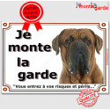 Dogue de Bordeaux, plaque "Je Monte la Garde" 2 tailles, LUX D