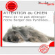 Plaque portail humour "Attention au Chien, Merci de ne pas déranger notre Berger des Pyrénées gris" Labrit bleu photo pancarte h