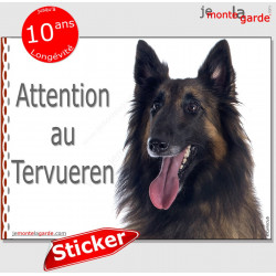 Tervueren, autocollant "Attention au Chien" 16 x 12 cm