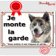 Akita Inu bringé Tête, plaque portail "Je Monte la Garde, risques et périls" pancarte panneau bringué attention au chien