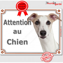 Whippet, plaque "Attention au Chien" 3 tailles LUX C