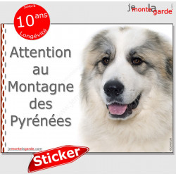 Montagne, autocollant "Attention au Chien" 16 cm