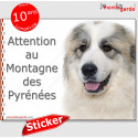 Montagne, autocollant "Attention au Chien" 16 cm