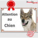 Chien Loup Tchèque, plaque "Attention au Chien" 2 tailles LUX D