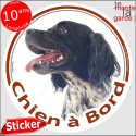 Epagneul Breton, sticker voiture "Chien à Bord" 2 tailles