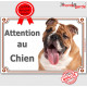 Bulldog Anglais, Plaque portail "Attention au Chien" panneau photo pancarte