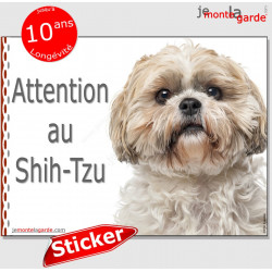 Shih-Tzu, autocollant "Attention au Chien" 16 cm