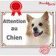 Berger Islandais Tête, plaque portail "Attention au Chien" pancarte panneau photo affiche